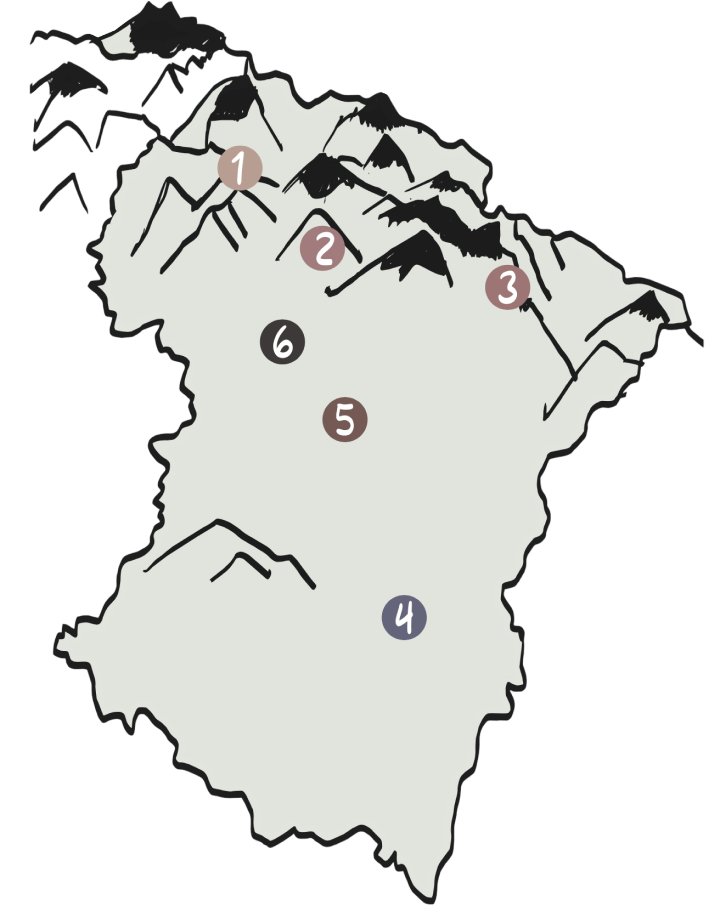 Map of Himalayan ingredient sourcing regions